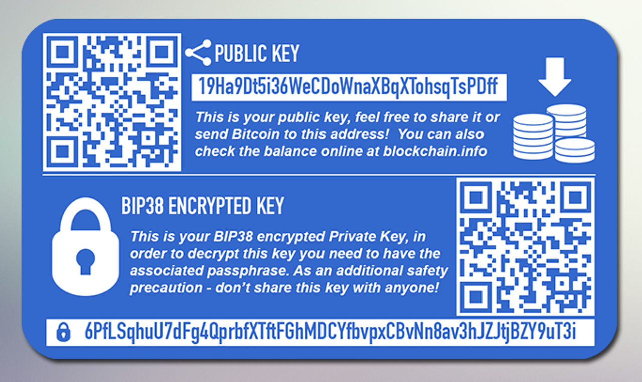 BIP38 secure offline bitcoin wallets