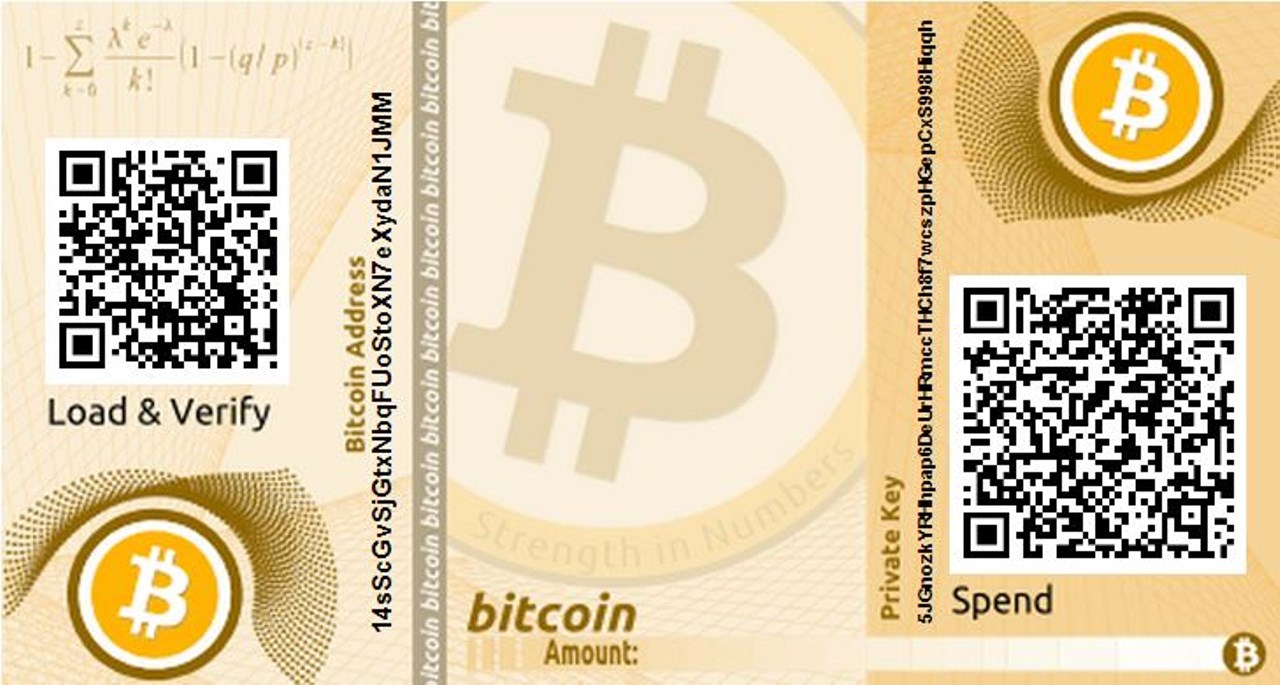 Bitecoin paper wallet cover