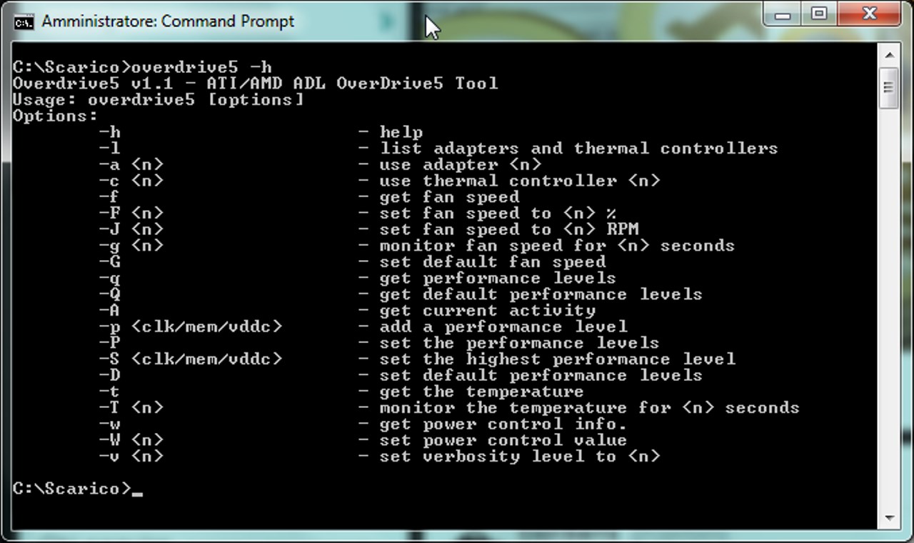 overdrive5 command line parameters