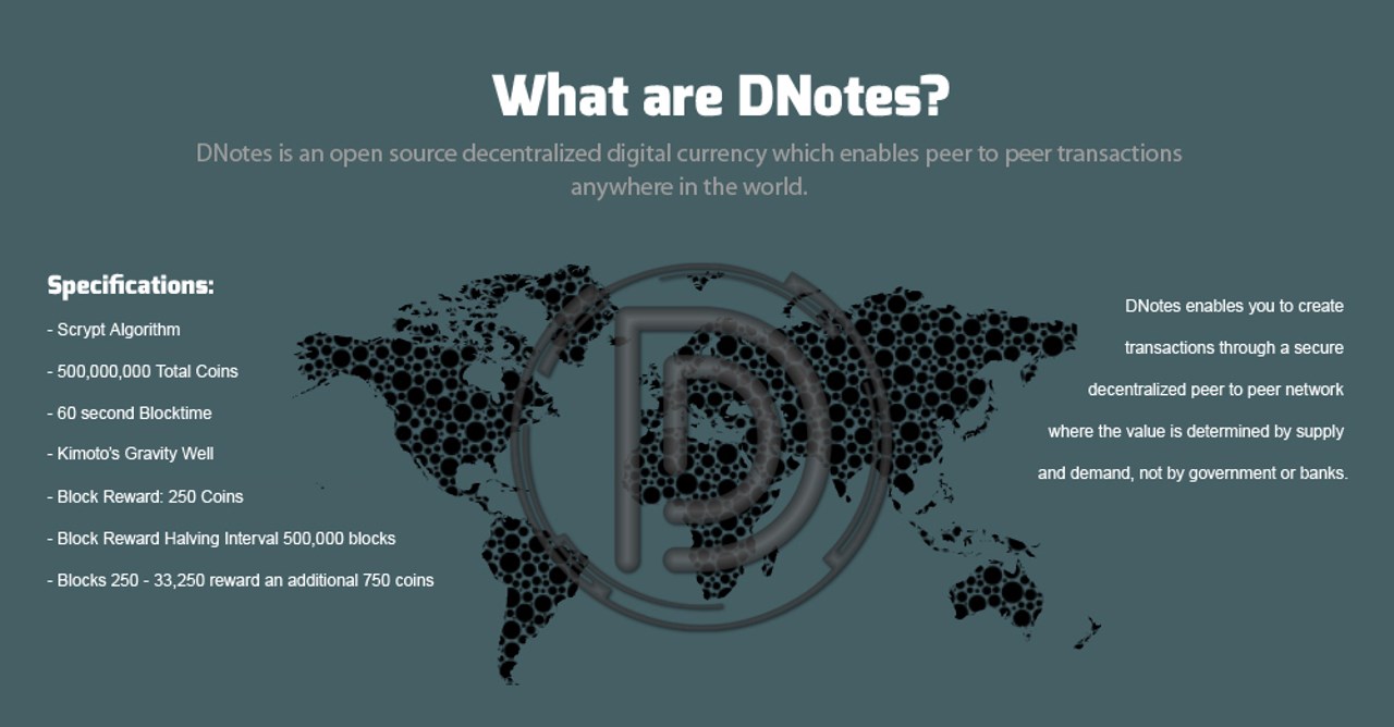 welcome new cryptocurrency DNotes